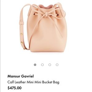 NWT Mansur Gavriel mini mini Rosa bucket bag.